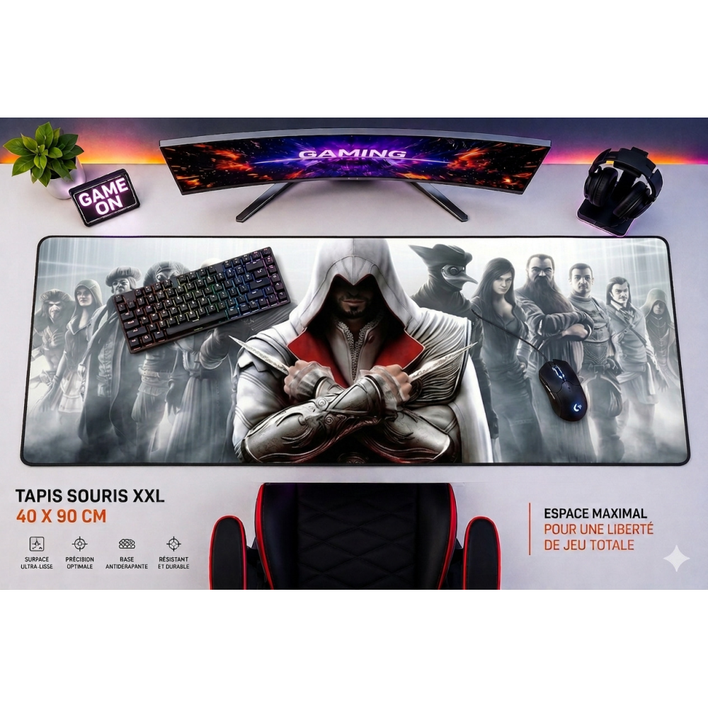 Tapis de souris Gaming XXL 40 × 90 – Assassin's Creed